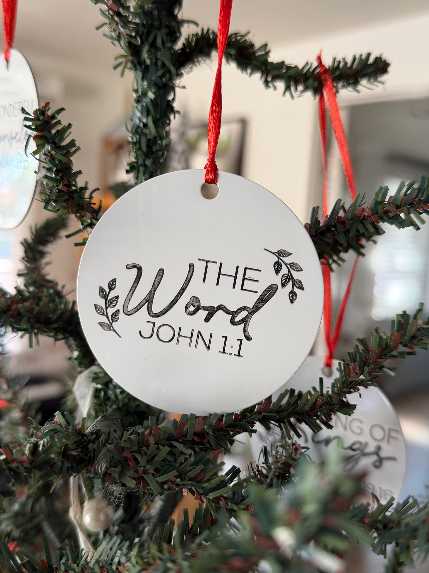 Names of Jesus Engraved on Metal Ornaments-