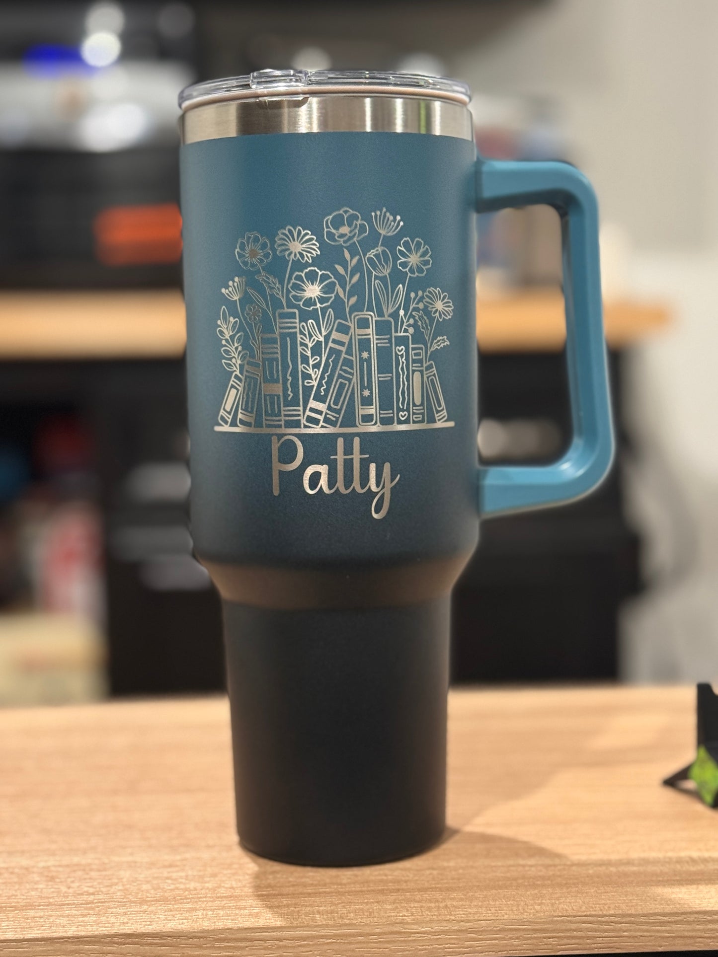 Personalized 40oz Tumbler with Handle & Straw, Laser Engraved Stainless Steel Tumbler,
