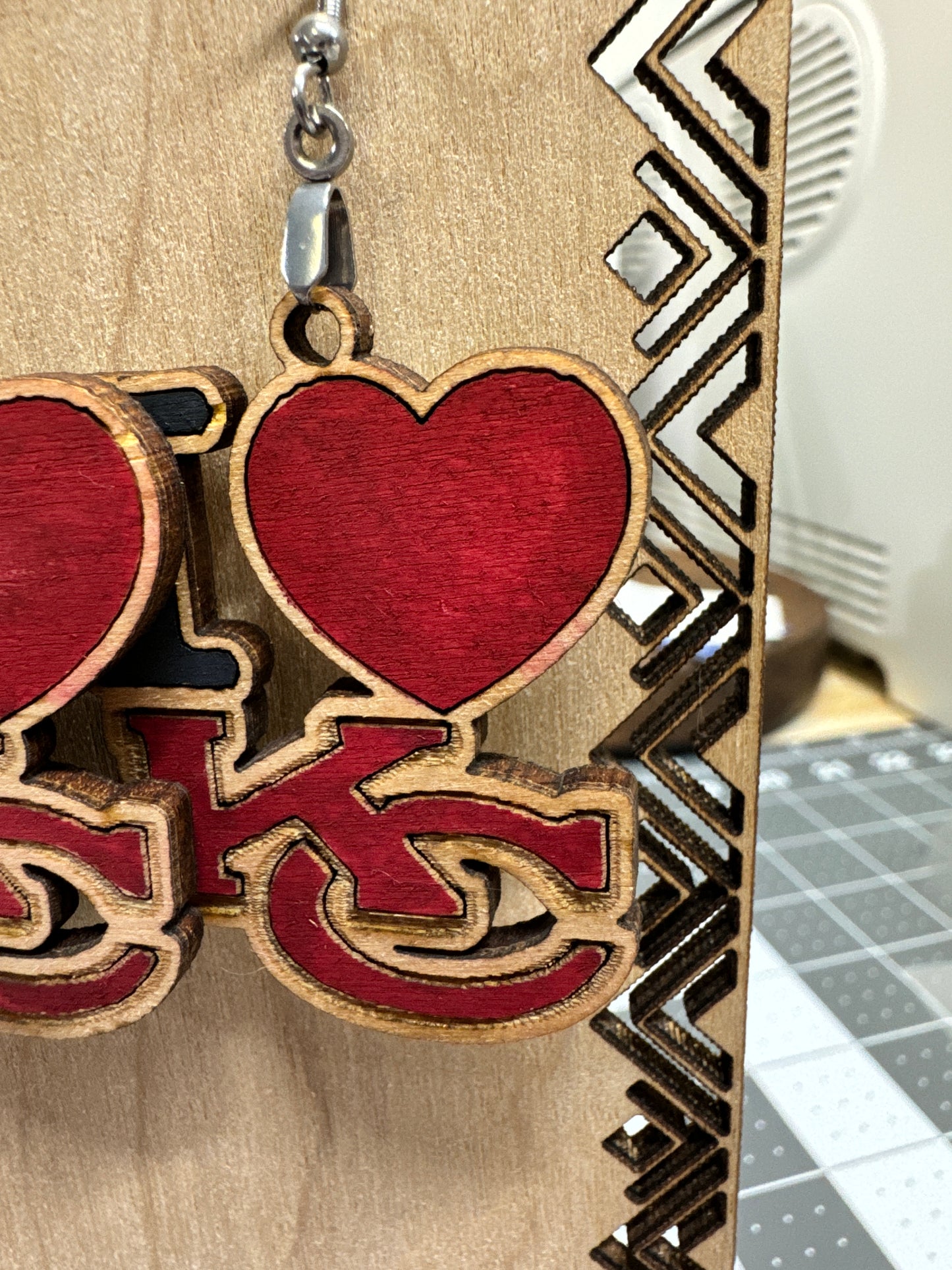 Wooden KC Earrings