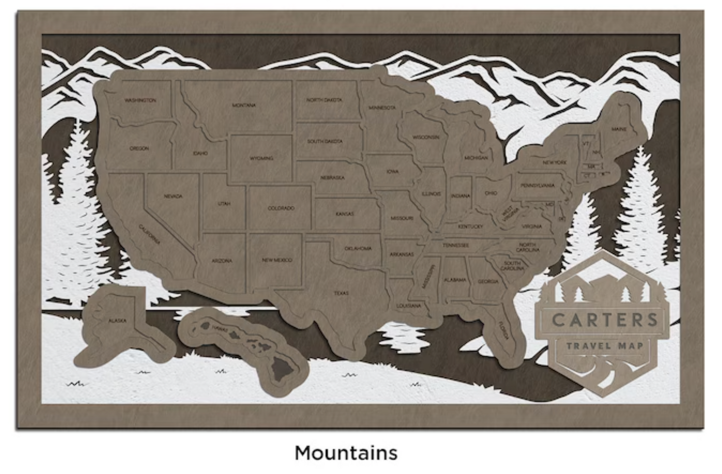 Wooden US Travel Puzzle Map