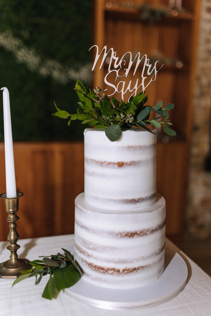 Wooden Custom Wedding Cake Topper