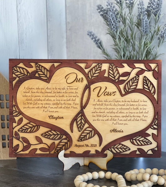 Wooden Wedding Vow Sign