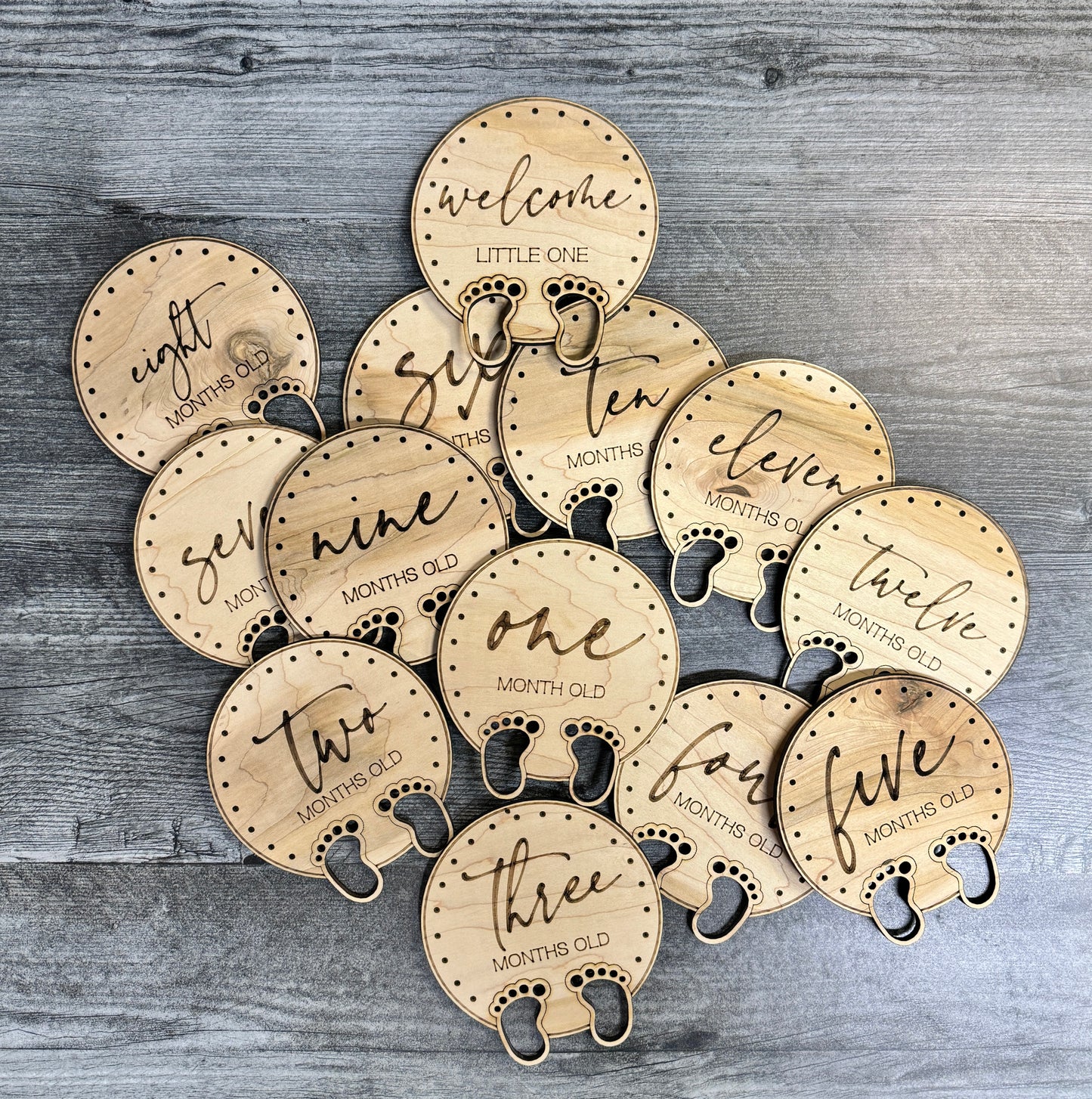 Wooden Baby Milestone Markers