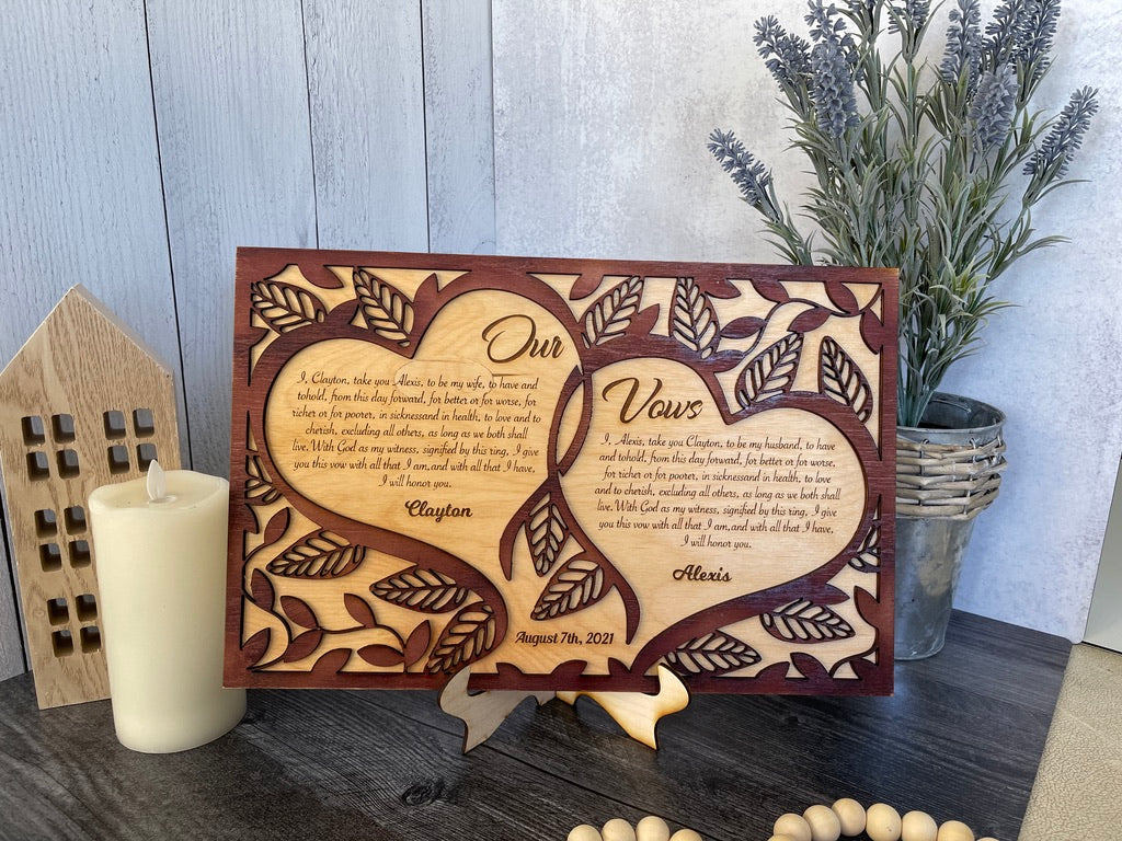 Wooden Wedding Vow Sign