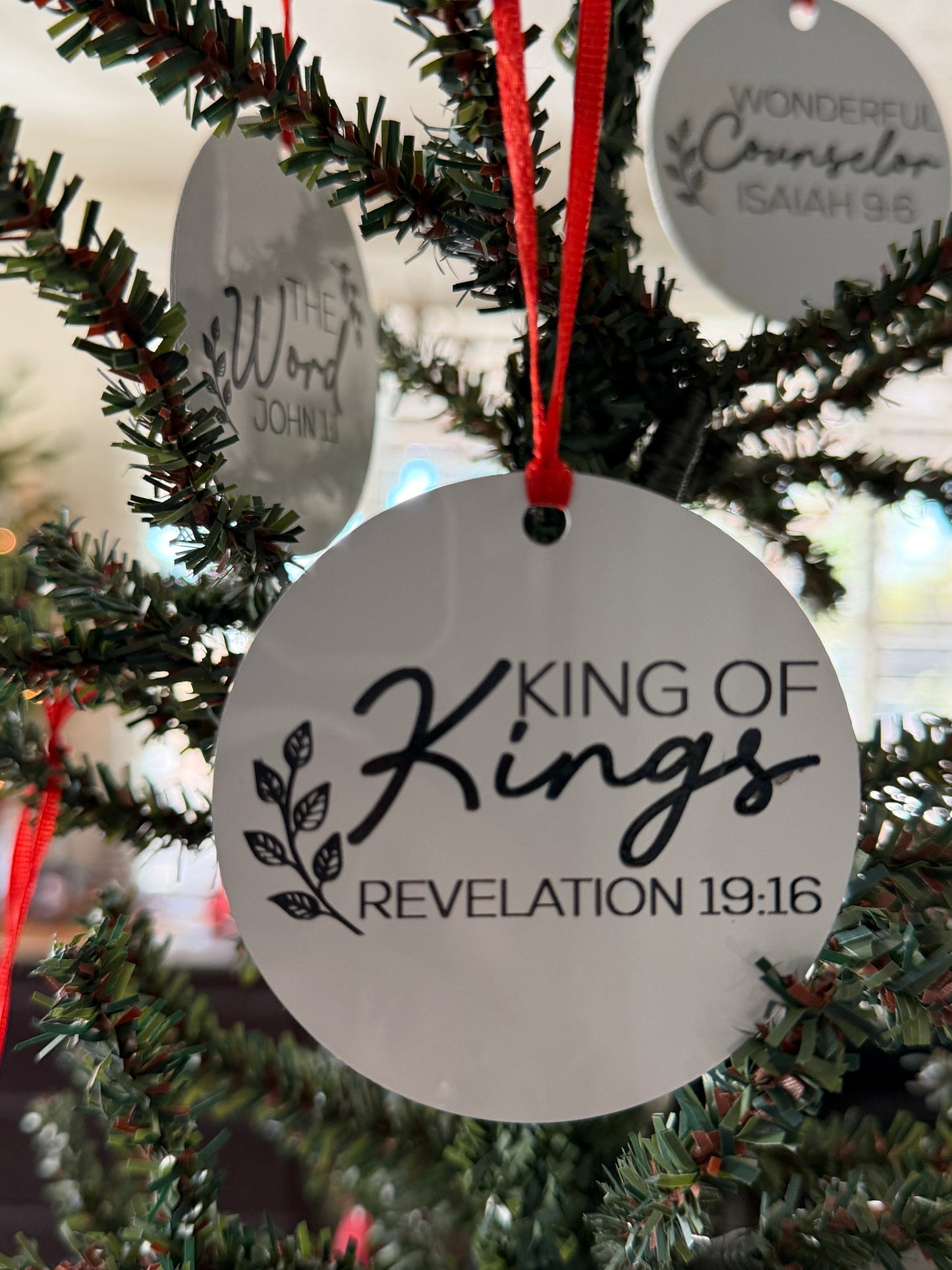 Names of Jesus Engraved on Metal Ornaments-