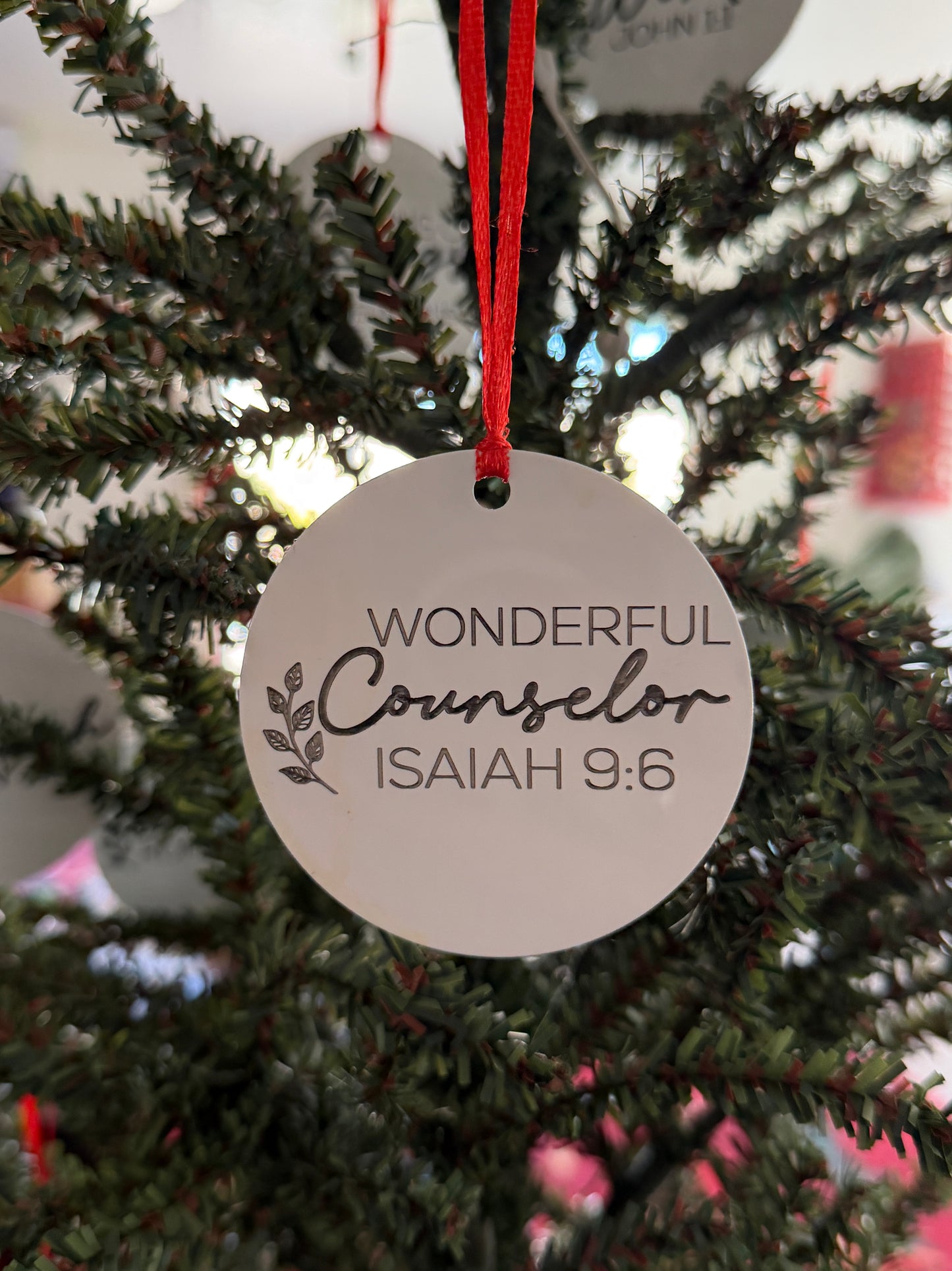 Names of Jesus Engraved on Metal Ornaments-