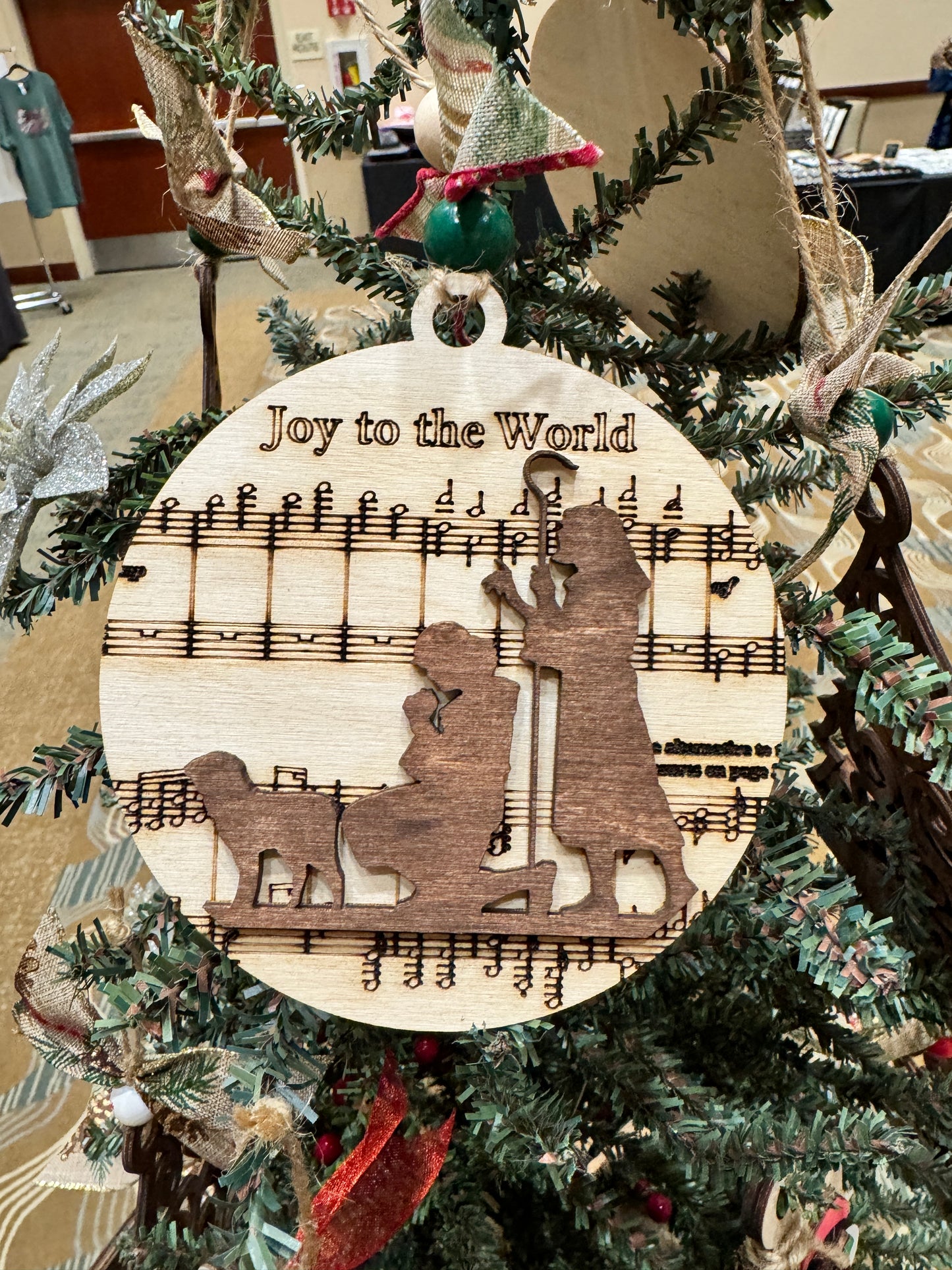 Wooden Christmas Music Ornament