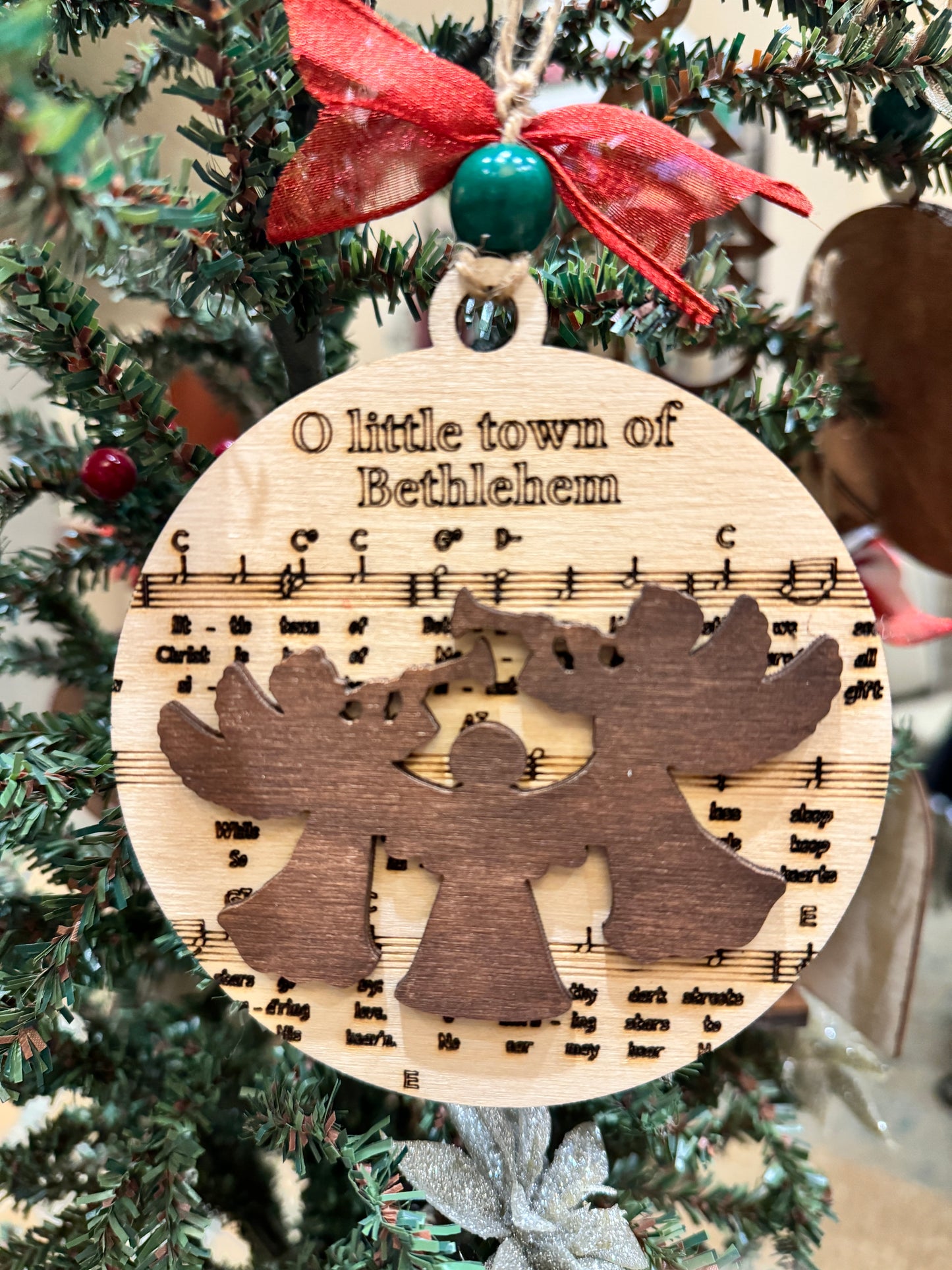 Wooden Christmas Music Ornament