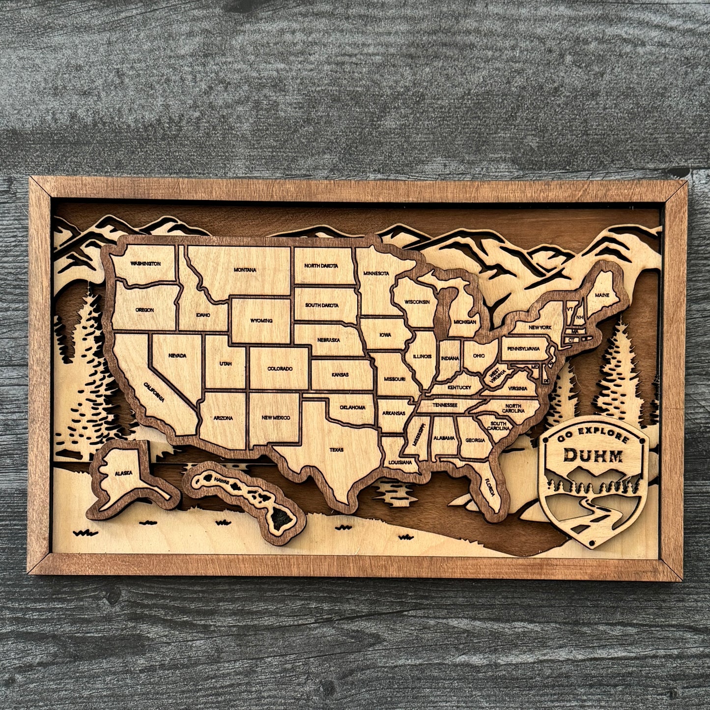 Wooden US Travel Puzzle Map