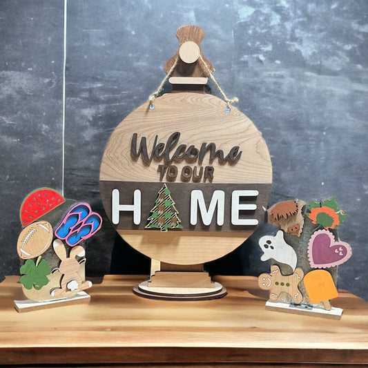Interchangeable Welcome Home Round Sign (DIY)