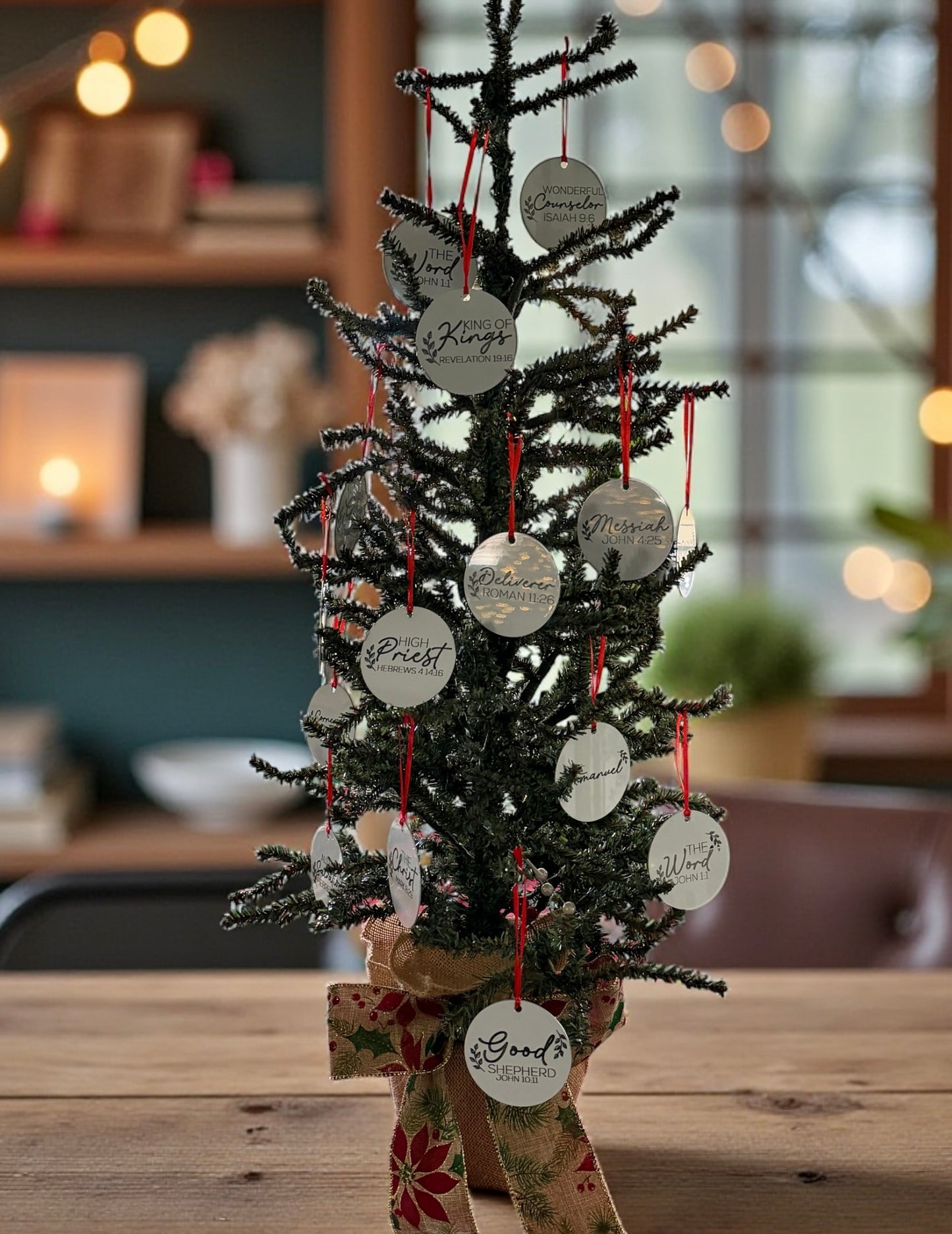 Names of Jesus Engraved on Metal Ornaments-