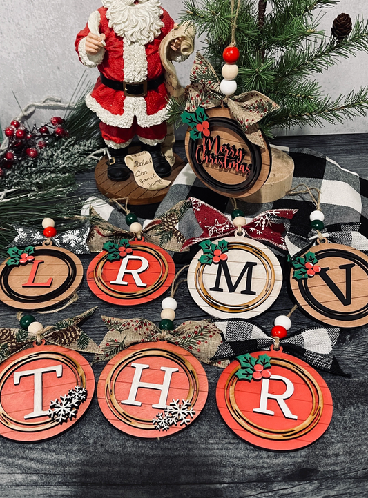 Custom Monogram Christmas Ornaments