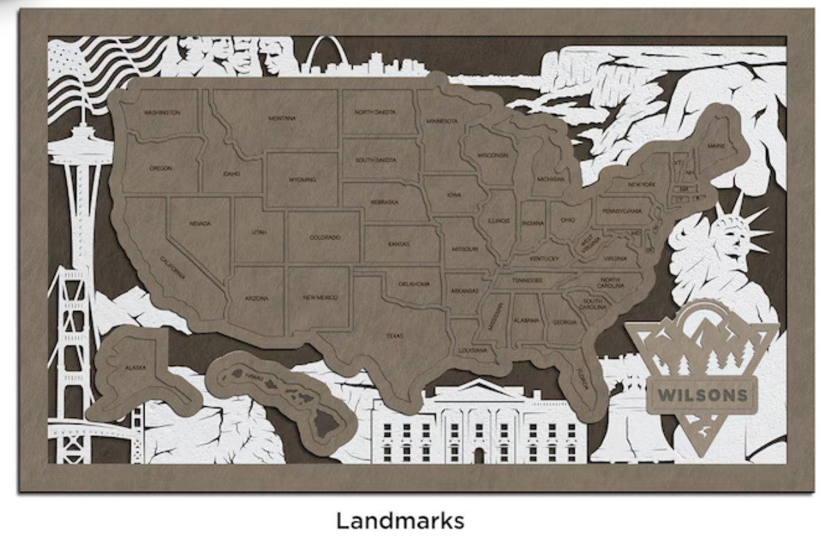 Wooden US Travel Puzzle Map