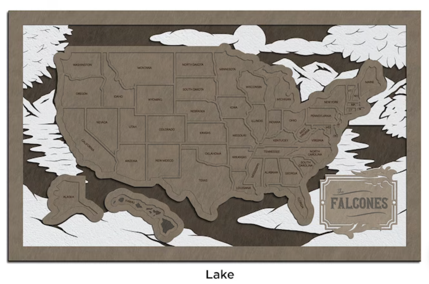 Wooden US Travel Puzzle Map